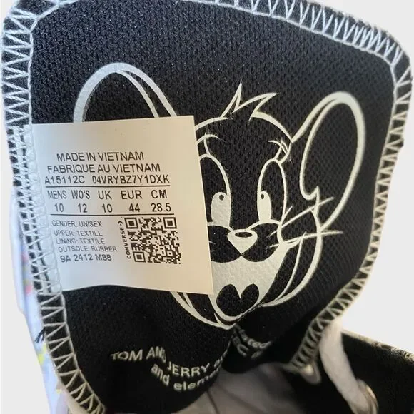 NEW Converse x Tom and Jerry Chuck Taylor All Star Limited Ed Men's 10 Wmn's 12 - Picture 13 of 16